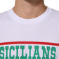 White Graphic Print Cotton CrewNeck T-shirt