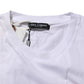 White Graphic Print Cotton Crew Neck T-shirt