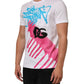 White Graphic Print Cotton Crew Neck T-shirt