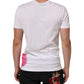 White Graphic Print Cotton Crew Neck T-shirt