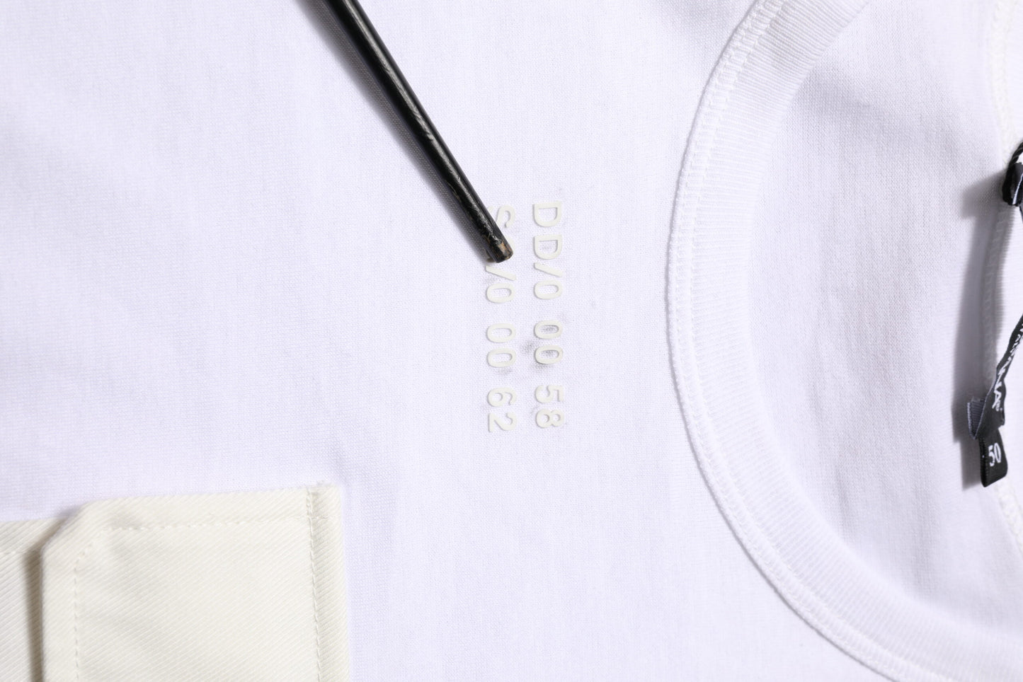 White Cotton Pocket Short Sleeves Men T-shirt