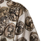 White Coin Print Cotton Crew Neck Men T-shirt