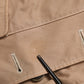 Beige Cotton Button Up Fitted Cropped Jacket