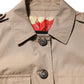 Beige Cotton Button Up Fitted Cropped Jacket