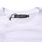 White Logo Print Cotton Crew Neck Men T-shirt