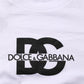 White Logo Print Cotton Crew Neck Men T-shirt