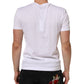 White Logo Print Cotton Men Crew Neck T-shirt