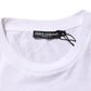 White Logo Print Cotton Men Crew Neck T-shirt