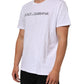 White Logo Print Cotton Crew Neck T-shirt
