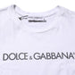 White Logo Print Cotton Crew Neck T-shirt
