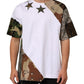 White Camouflage Patckwork Men Cotton T-shirt