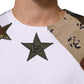 White Camouflage Patckwork Men Cotton T-shirt