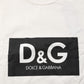 White Logo Print Cotton Crew Neck Men T-shirt