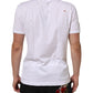 White Distressed Cotton V Neck Men T-shirt