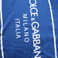 Blue Logo Print Cotton Crew Neck Men T-shirt