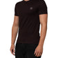 Brown Logo Plaque Cotton Crew Neck T-shirt
