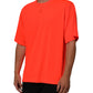 Neon Orange Polyester Men Crew Neck T-shirt