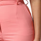 Pink High Waist Dress Tapered Trouser Pants
