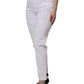White Cotton Tattered BOYFRIEND Denim Jeans