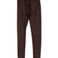 Brown Nylon Logo Lace Leggings Pants Underwear