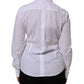 White Cotton Collared Buttoned Dress Shirt Top