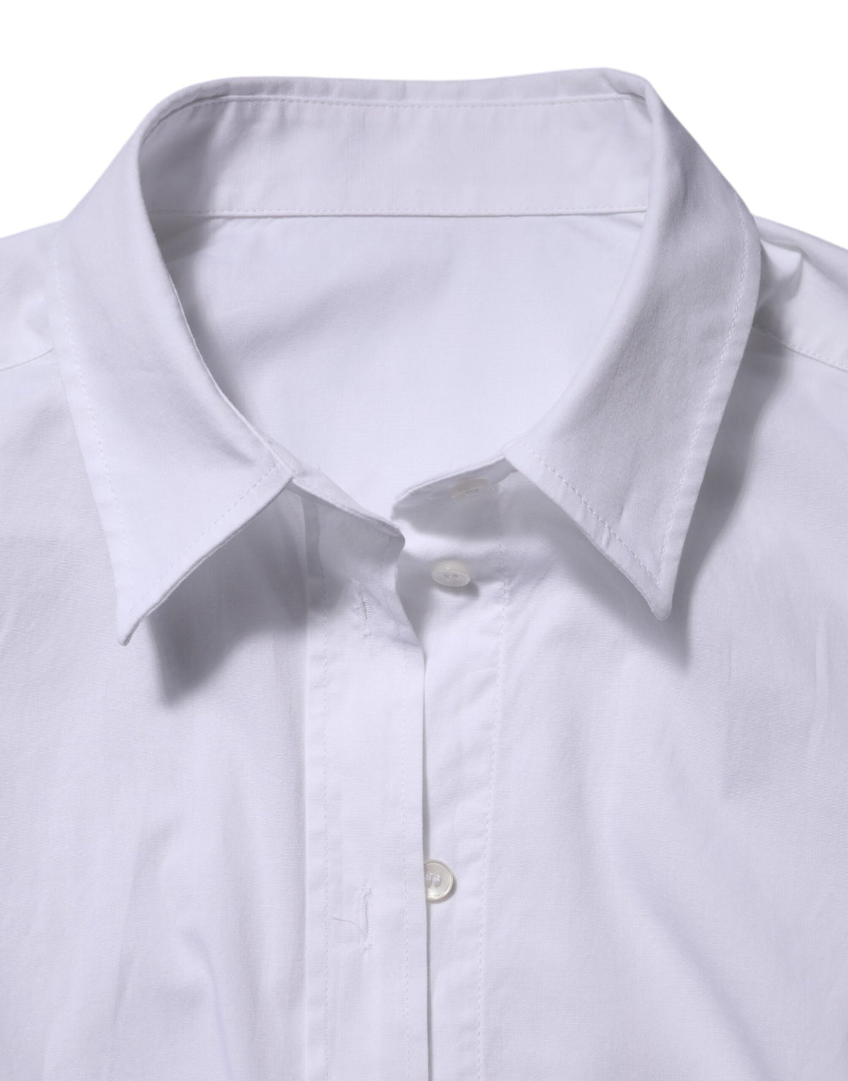 White Cotton Collared Dress Formal Shirt  Top