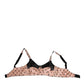 Beige Silk Heart Print Soft Cup Bra Underwear