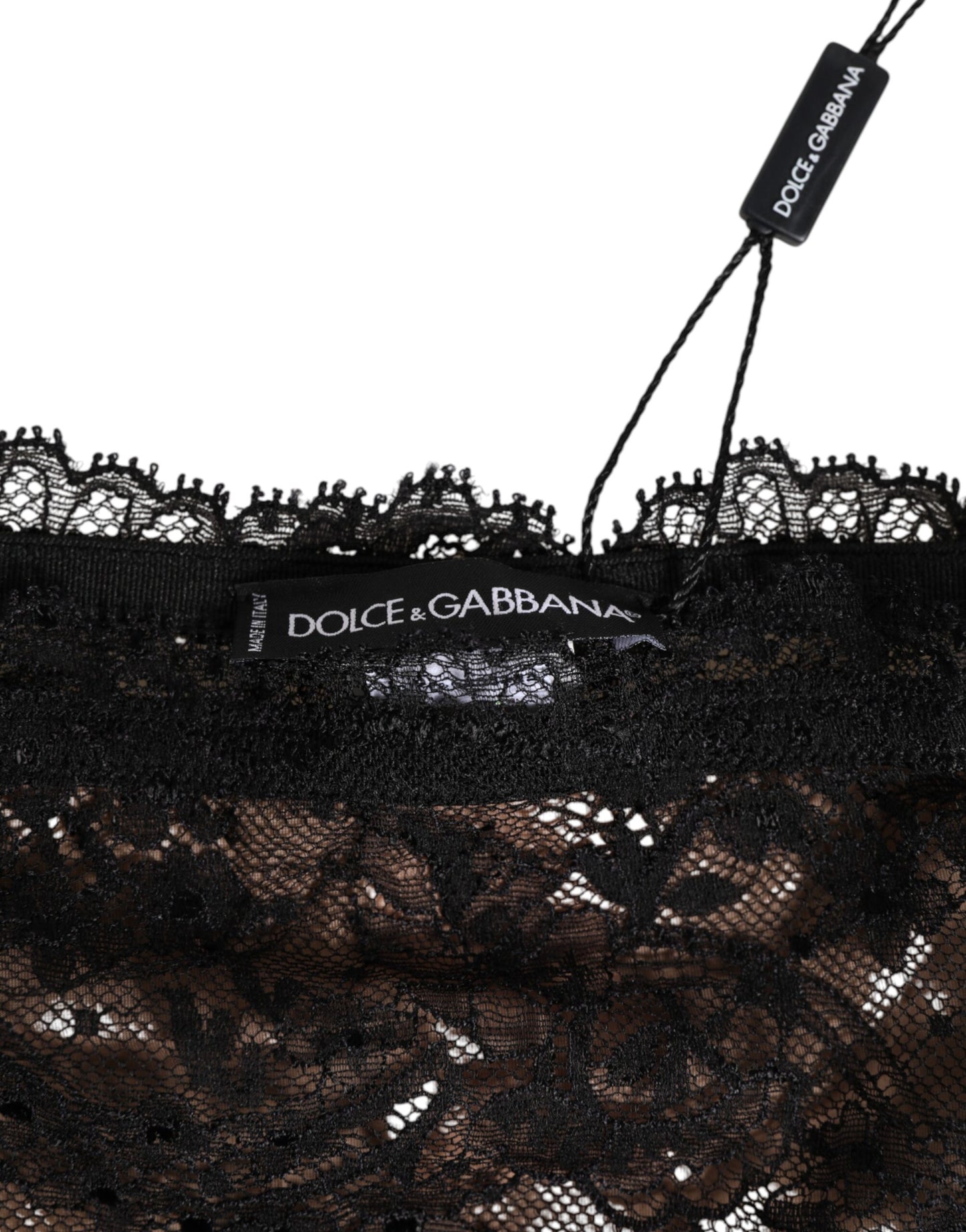 Black Floral Lace Mesh High Brief Panty  Underwear