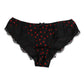 Black Polka Dotted Silk Low Waist Panty Underwear