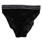 Black Lace Slip Brief Logo Waistband  Underwear