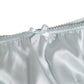 Gray Silk Satin Floral Lace Panty Brief Underwear