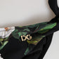 Black Side Tie Floral Bikini Bottom Swimwear