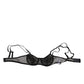 Black Floral Underwired Balconette Bra Underwear