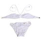 White Logo Swimsuit 2 Piece Top Bottom Swimwear