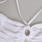 White Logo Swimsuit 2 Piece Top Bottom Swimwear
