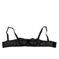Black Floral Underwired Balconette Bra Underwear