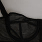 Black Floral Underwired Balconette Bra Underwear