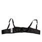 Black Floral Underwired Balconette Bra Underwear