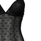 Black Nylon Stretch Bodysuit Lingerie Underwear