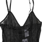 Black Nylon Stretch Bodysuit Lingerie Underwear