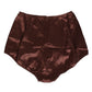 Brown Silk Stretch High Waist Girdle Underwear