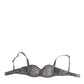 Gray Silk Underwired Balconette Bra Underwear