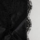 Black Silk Satin Floral Lace Panty Brief Underwear