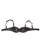 Black Acetate Stretch Balconette Bra Underwear