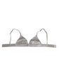 Gray Silk Satin Triangle Soft Cup Bra Underwear