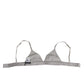 Gray Silk Satin Triangle Soft Cup Bra Underwear