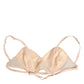 Beige Nylon Triangle Soft Cup Brassiere Underwear
