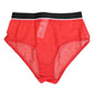 Red Nylon Logo Waistband Brief Panty Underwear