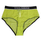 Green Nylon Logo Waistband Brief Panty Underwear