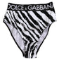 Black White Stripes High Waist Panty Underwear